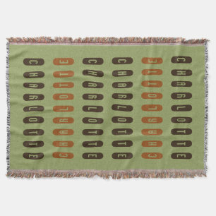 Moderner geometrischer, grünbrauner Individuelle N Decke