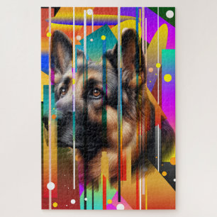 Moderner Geometrischer Hund Puzzle