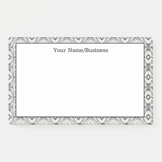 Moderner geometrischer Individuelle Name Post-it Klebezettel (Vorderseite)