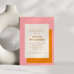 Moderner geometrischer Junggeselinnen-Abschied Ros Einladung<br><div class="desc">Moderne geometrische Fett Rosa und Orange Stilvolle Junggeselinnen-Abschied Einladung</div>