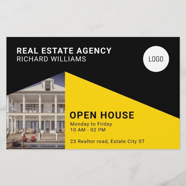 Moderner geometrischer, minimalistischer, schwarzg flyer (Vorne)