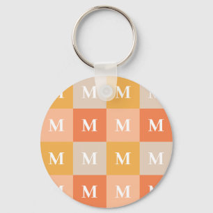 Moderner geometrischer monogramm Farbblock Schlüsselanhänger