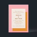 Moderner geometrischer Morgen nach dem Brunch Rosa Einladung<br><div class="desc">Moderne geometrische,  fett rosa und orange Stilmorgens nach dem Hochzeitstag Einladung</div>