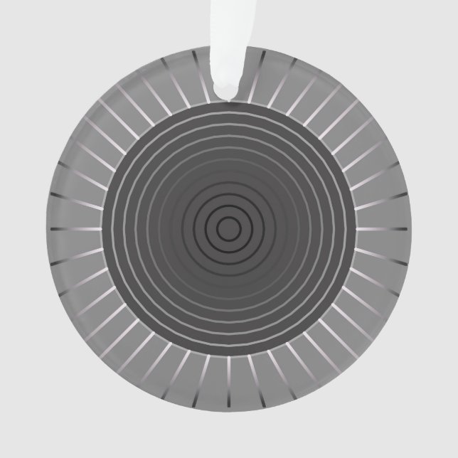 Moderner geometrischer Sonnenburst - Dunkler Hämat Ornament (Vorderseite)