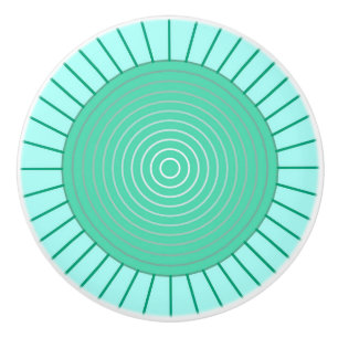 Moderner geometrischer Sonnendurchbruch - Aqua und Keramikknauf