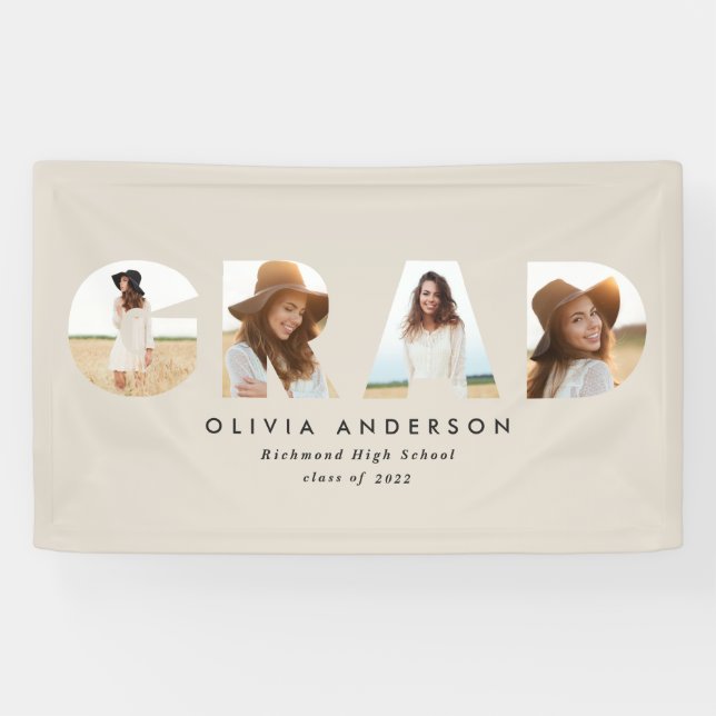 Moderner geometrischer typografischer Foto Bogen A Banner (Horizontal)