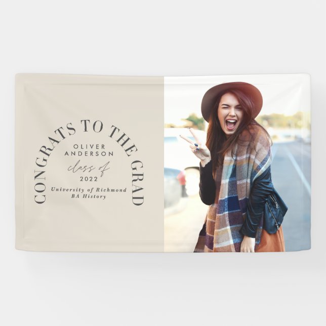 Moderner geometrischer typografischer Foto Bogen A Banner (Horizontal)