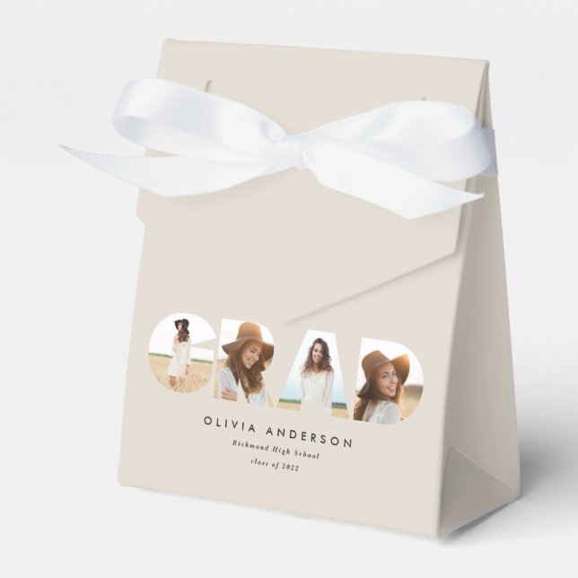 Moderner geometrischer typografischer Foto Bogen A Geschenkschachtel (Vorderseite)