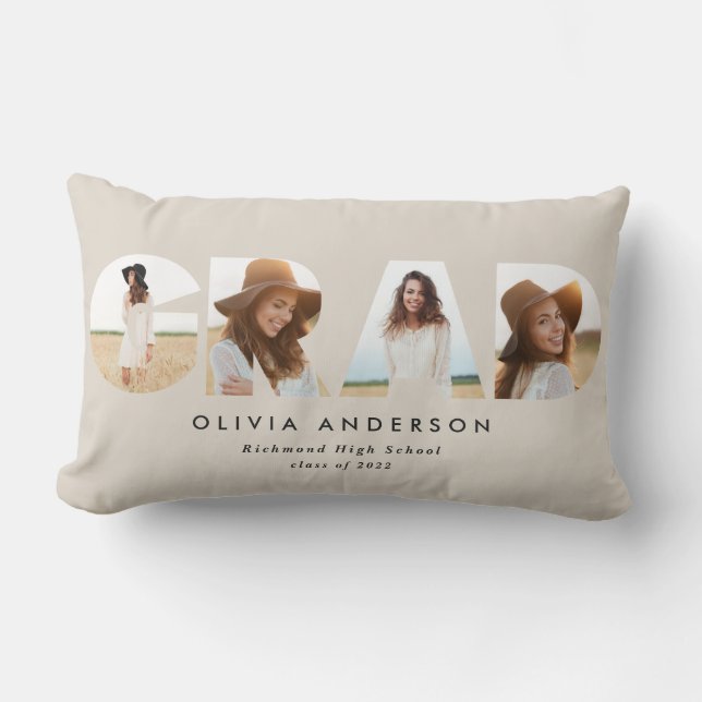 Moderner geometrischer typografischer Foto Bogen A Lendenkissen (Vorderseite)