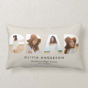 Moderner geometrischer typografischer Foto Bogen A Lendenkissen