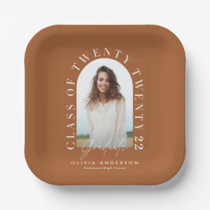 Moderner geometrischer typografischer Foto Bogen A Pappteller