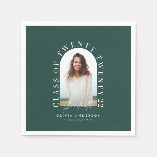 Moderner geometrischer typografischer Foto Bogen A Serviette (Vorderseite)