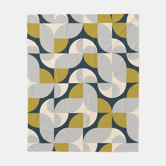 Moderner geometrischer Vintager Retro-Hintergrund Fleecedecke (Vorderseite)