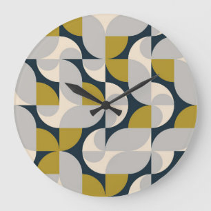 Moderner geometrischer Vintager Retro-Hintergrund Große Wanduhr