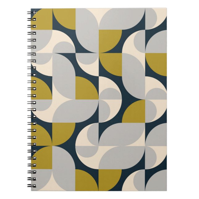 Moderner geometrischer Vintager Retro-Hintergrund Notizblock (Vorderseite)