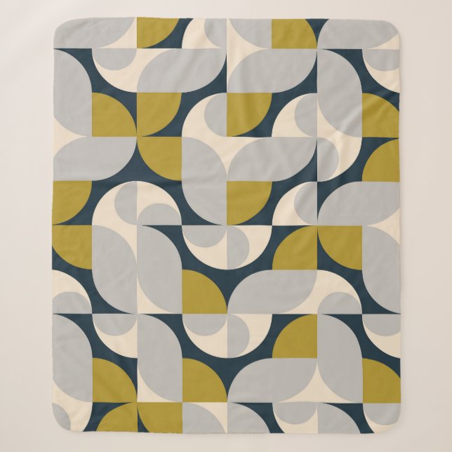 Moderner geometrischer Vintager Retro-Hintergrund Sherpadecke (Vorderseite)
