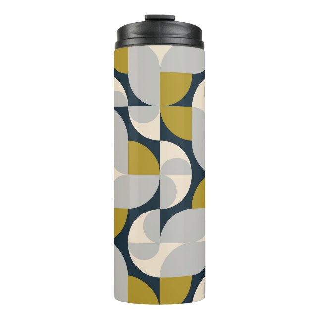 Moderner geometrischer Vintager Retro-Hintergrund Thermosbecher (Vorderseite)