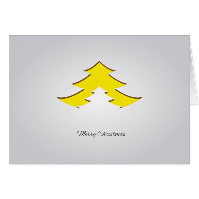 Moderner, geometrischer Weihnachtsbaum /gelb (Vorderseite (Horizontal))