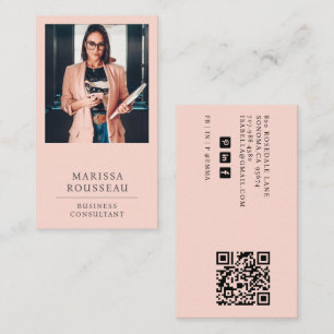 Moderner Geschäftskonsultant Foto QR Code Visitenkarte