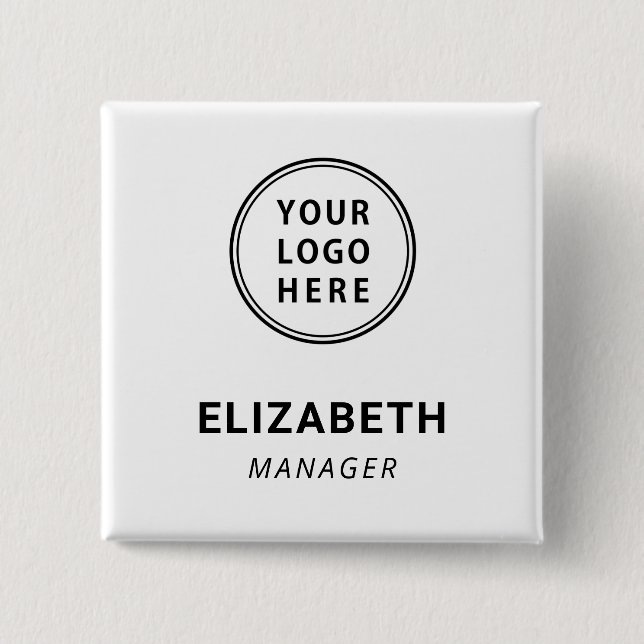 Moderner Geschäftslogo-Name-Tag Button (Vorderseite)