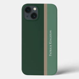 Moderner gestreifter, grüner und Khaki-brauner Far Case-Mate iPhone Hülle