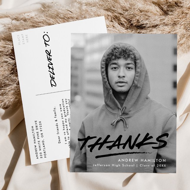 Moderner gestrichener Black Foto Abschluss Vielen  Postkarte (Von Creator hochgeladen)