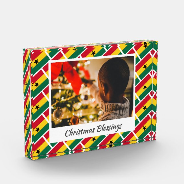Moderner GHANA FLAG Weihnachtsstopp Fotoblock (Links)