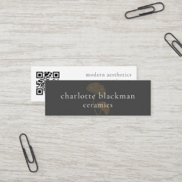 Moderner Gingko-Leaf-QR-Code Mini Visitenkarte