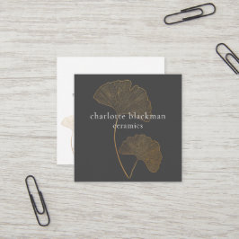Moderner Gingko-Leaf-QR-Code Quadratische Visitenkarte