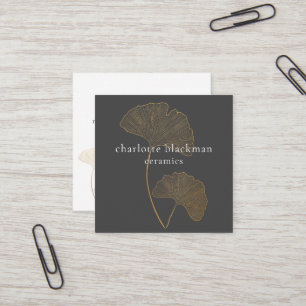 Moderner Gingko-Leaf-QR-Code Quadratische Visitenkarte