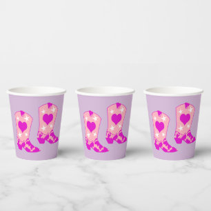 Moderner Girl Cowgirl Western Yeehaw Boot Lilac Pappbecher