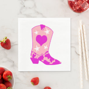 Moderner Girl Cowgirl Western Yeehaw Boot White Serviette