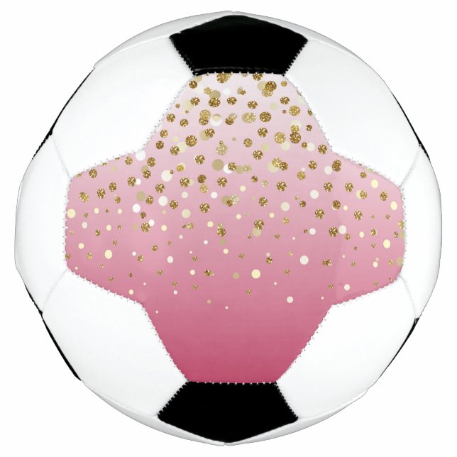Moderner Girl-Glitzer Konfetti Pink Gradient Fußball (Vorderseite)