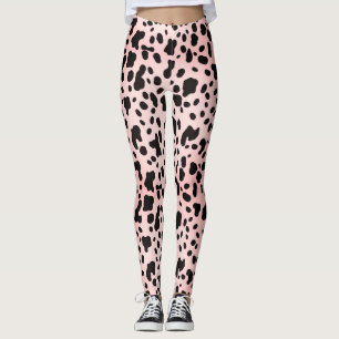 Moderner, Girl-Pink-Schwarz-Kuh-Farm Leggings
