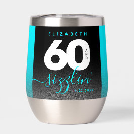 Moderner Girly Ice Blue Glitzer 60 und Sizzling