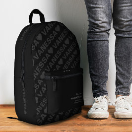Moderner Girly Teen Stilvoll dunkelgrau Bedruckter Rucksack