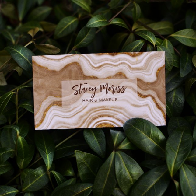 Moderner Glam Chic Abstrakt Agate QR Code Visitenkarte (Von Creator hochgeladen)