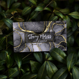 Moderner Glam Chic QR Code Gold Black & White Visitenkarte