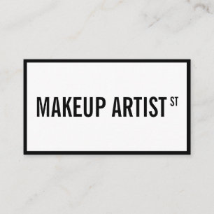 Moderner Glam-White-Street-Schild Makeup-Künstler Visitenkarte