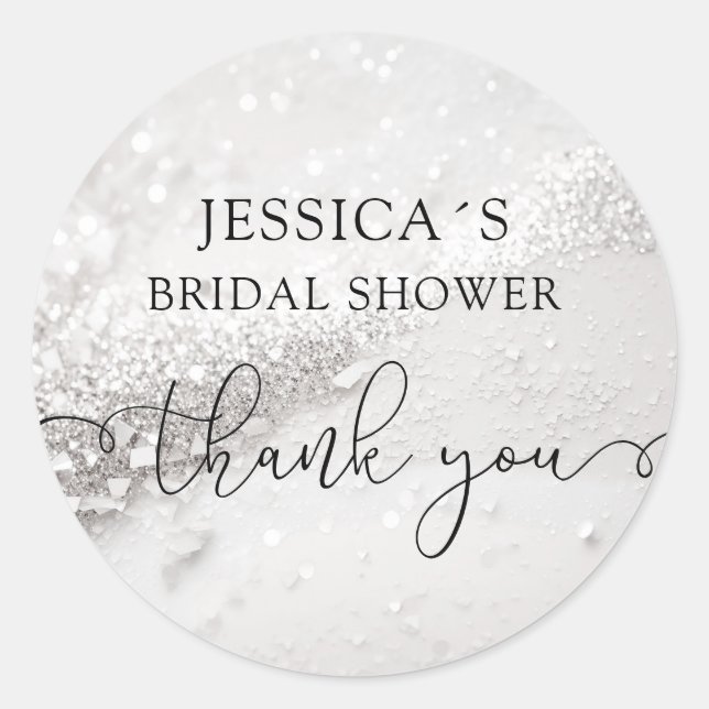 Moderner Glamour Glitzer Klassischer Rundaufkleber Runder Aufkleber (Vorderseite)