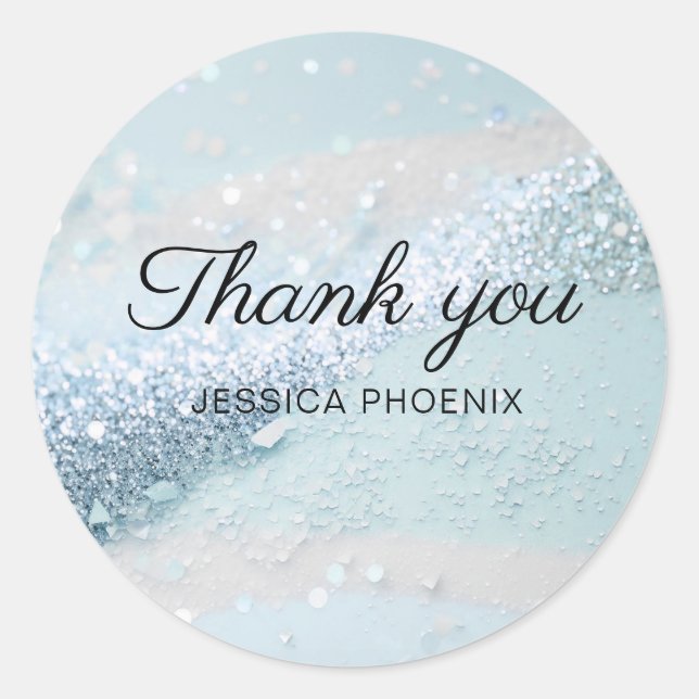 Moderner Glamour Glitzer Klassischer Rundaufkleber Runder Aufkleber (Vorderseite)
