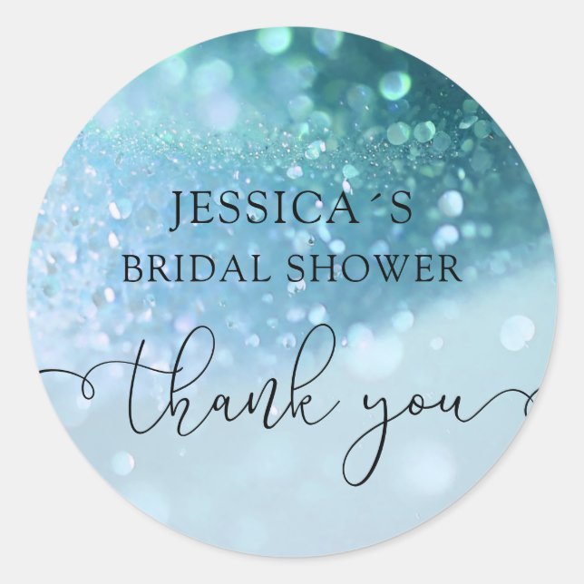 Moderner Glamour Glitzer Klassischer Rundaufkleber Runder Aufkleber (Vorderseite)