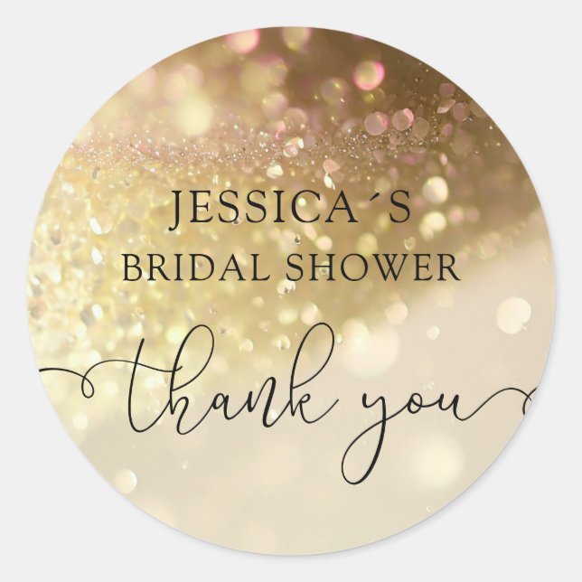 Moderner Glamour Glitzer Klassischer Rundaufkleber Runder Aufkleber (Vorderseite)