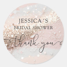 Moderner Glamour Glitzer Klassischer Rundaufkleber