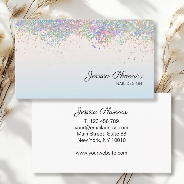 Moderner Glamour Glitzer sinkt Karte (Modern glitter salon business card.)