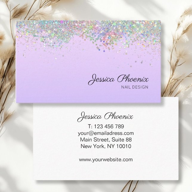 Moderner Glamour Glitzer sinkt Karte (Modern glitter salon business card.)