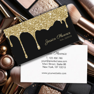 Moderner Glamour Gold Schwarz Glitter Visitenkarte