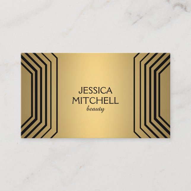 Moderner Glamour in Gold Beauty, Makeup, Boutique Visitenkarte (Vorderseite)
