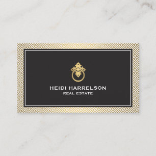 Moderner Glamour Realtor, Real Anwesen Gold/Schwar Visitenkarte