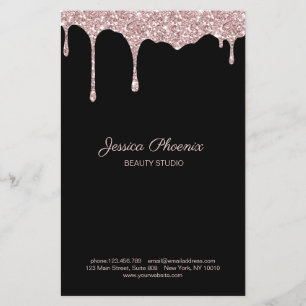 Moderner Glamour Rosa Schwarz Glitzer Flyer